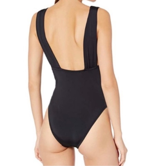 Trina Turk Getaway Plunge Cross Wrap Open Swimsuit - Picture 2 of 5